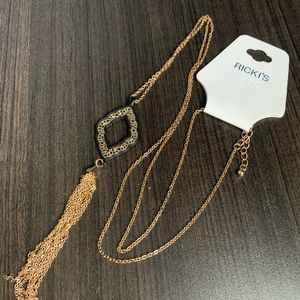 Gold Long statement necklace